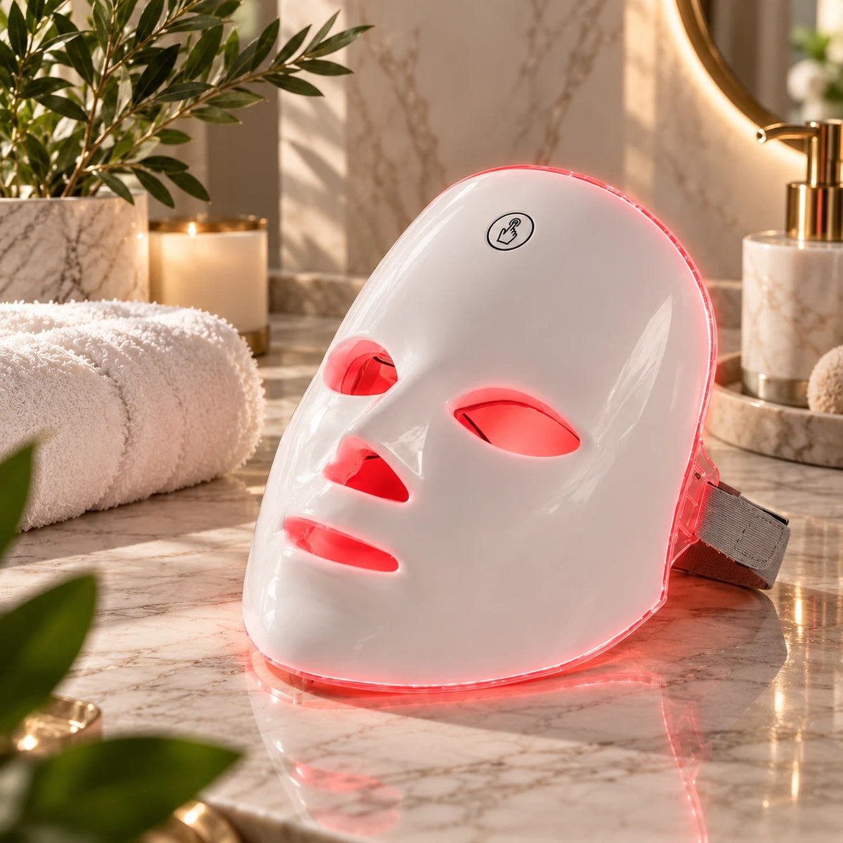 Máscara LED Solena Pro encendida